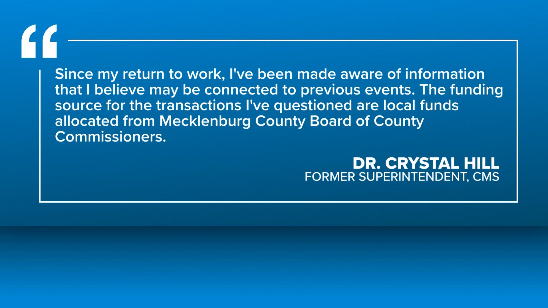 Former CMS superintendent warned county manager about funds moments ...