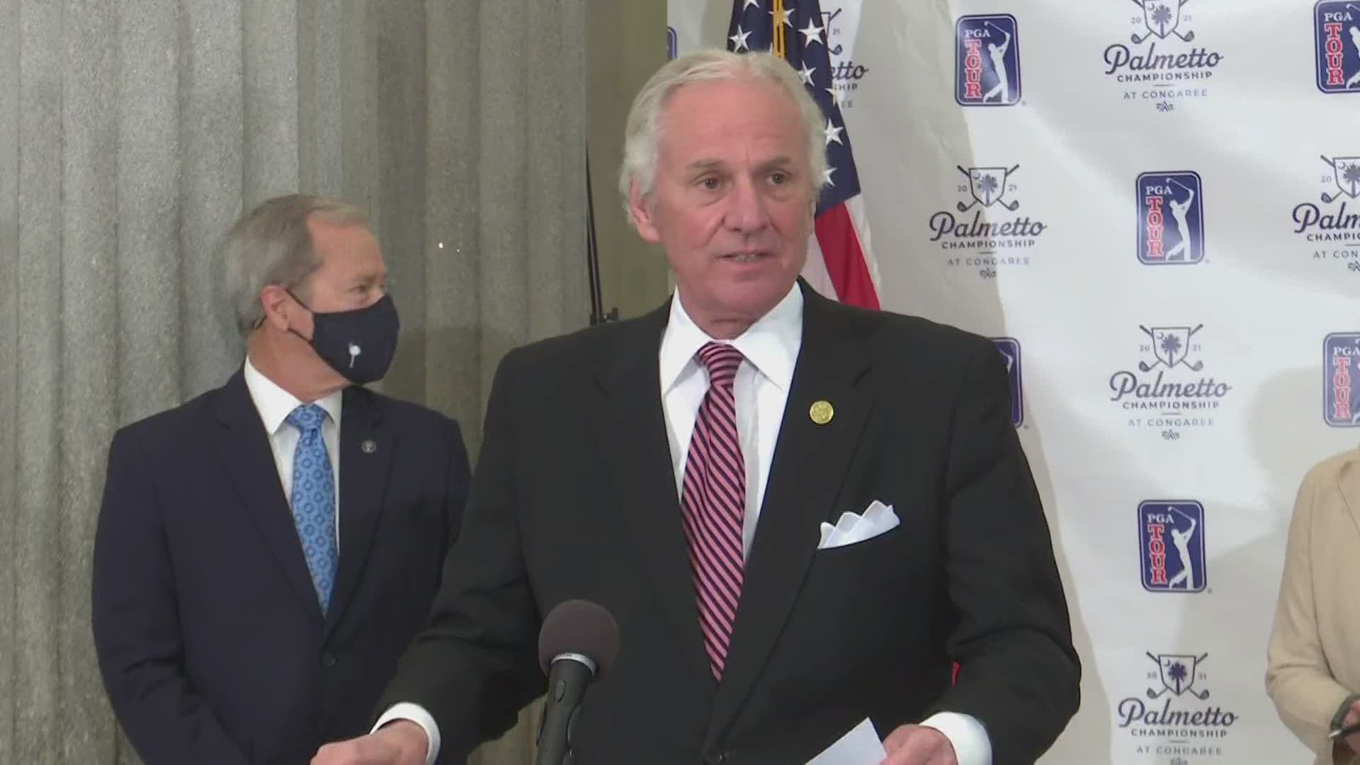 South Carolina Gov. Henry McMaster announced a third PGA event will come to the Palmetto State in 2021.