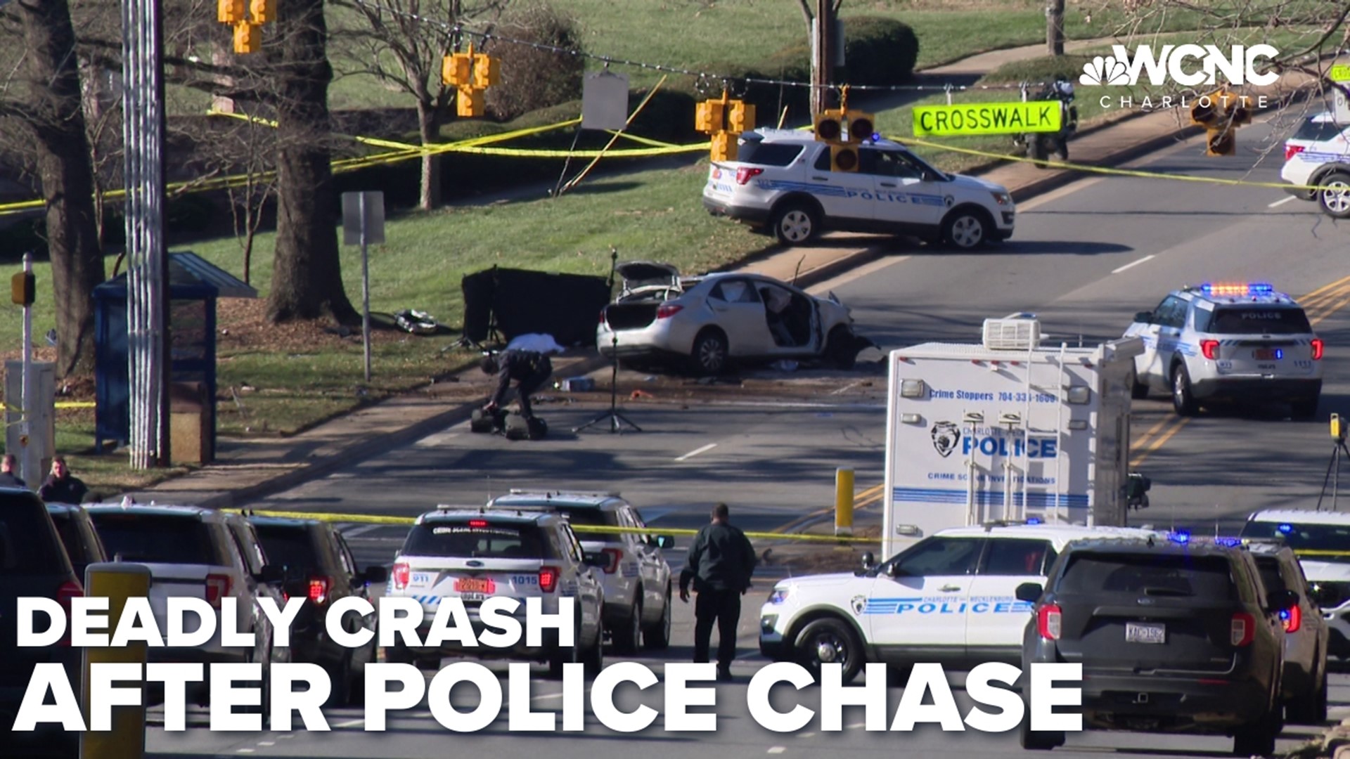 An armed robbery suspect is dead after police say they led police on a chase and crashed into a tree.