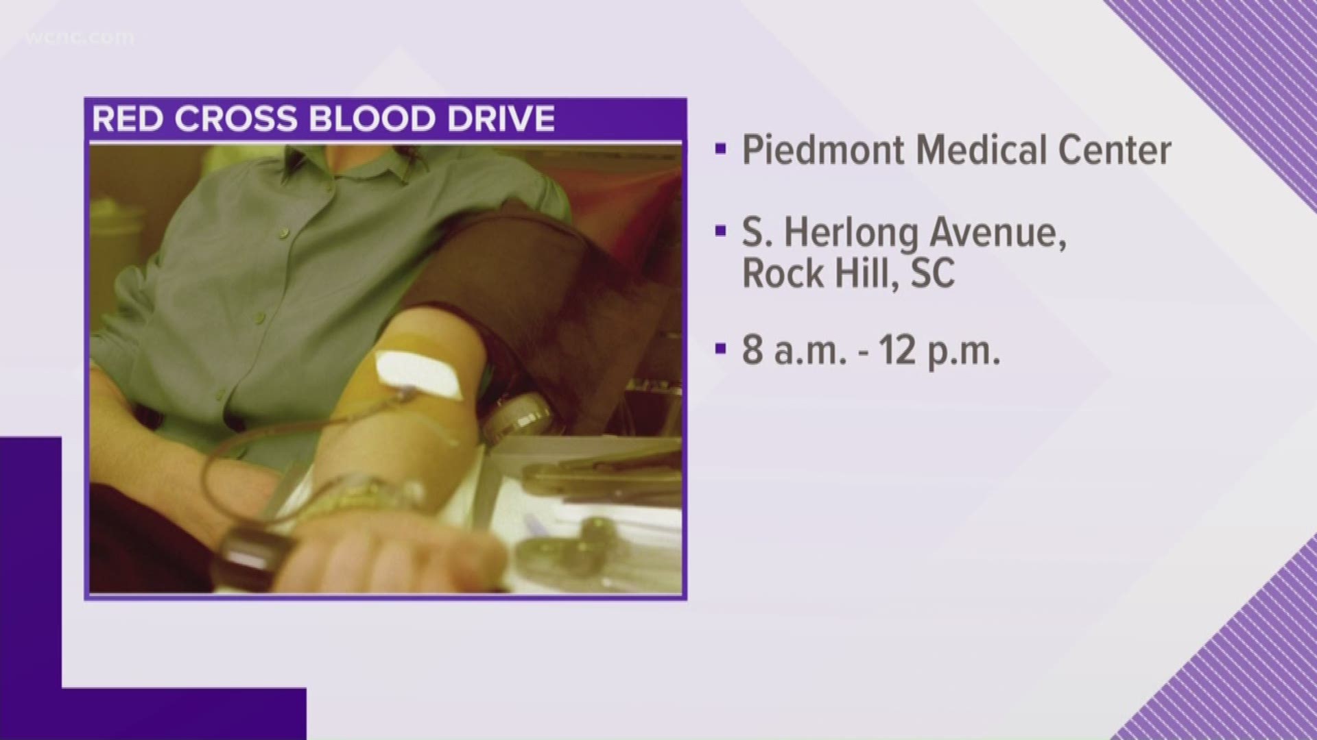 Those interested in helping can donate blood Monday at a blood drive in Rock Hill from 8 a.m. to noon at the Piedmont Medical Center.