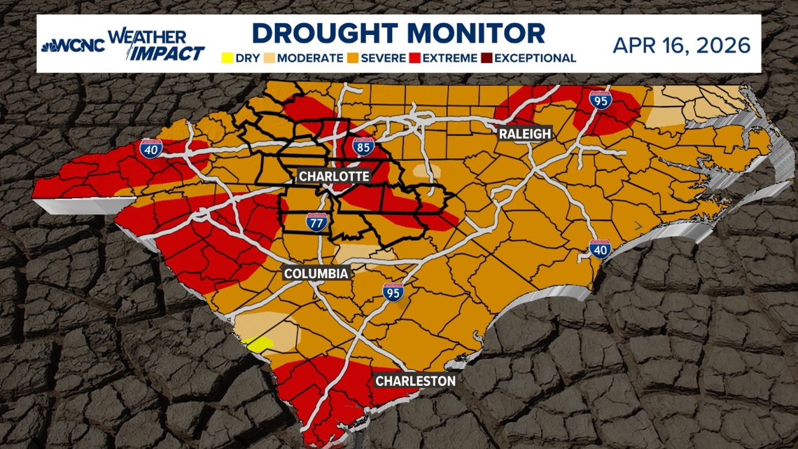 Severe drought grows to almost 100% of the Carolinas