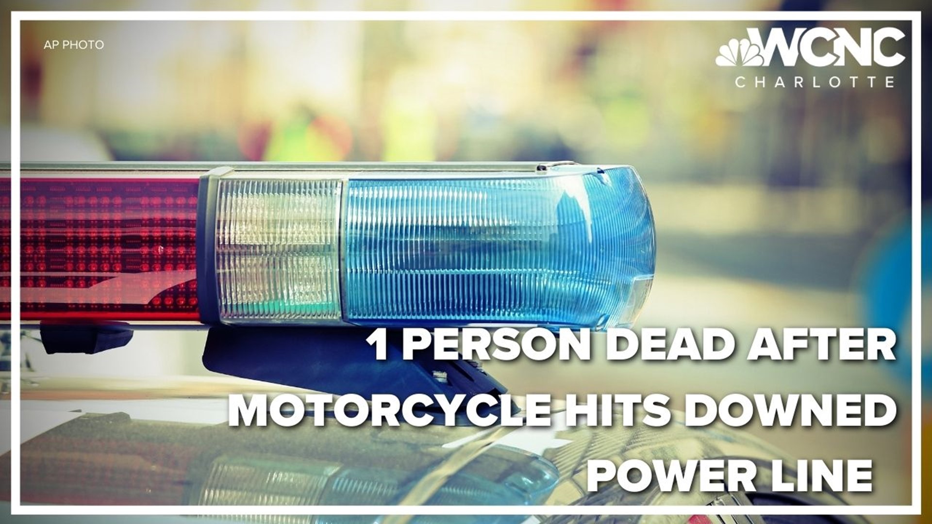 The motorcyclist crashed after hitting the downed powerlines stemming from an earlier accident, police said.