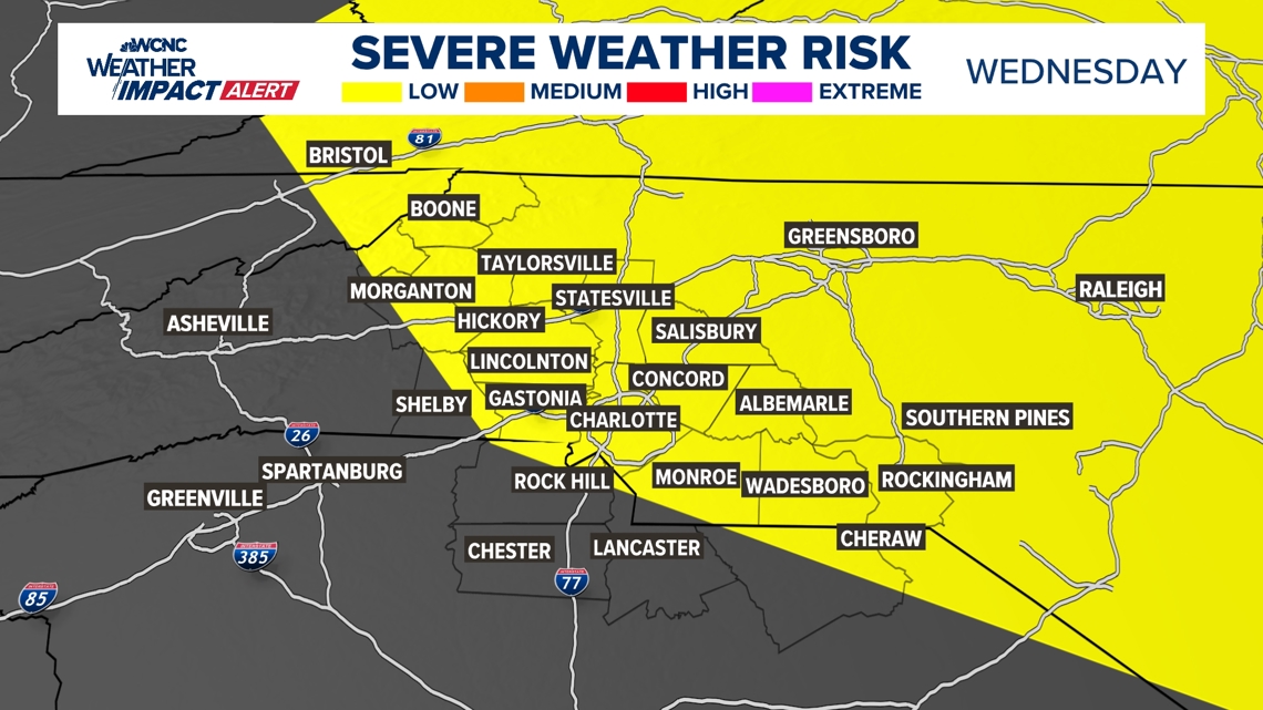 Weather Impact Alert: Heavy rain early Wednesday, strong storms possible in the afternoon