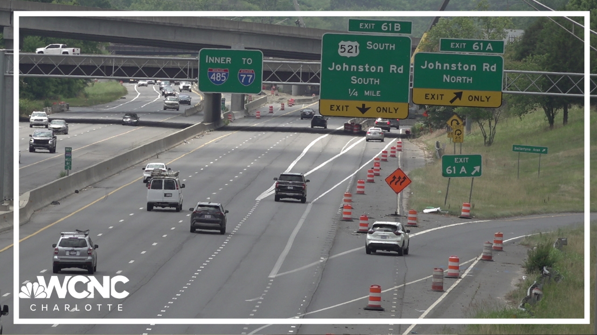 There were 51 crashes between Providence Road and Johnston Road on the I-485 inner loop in March and April.