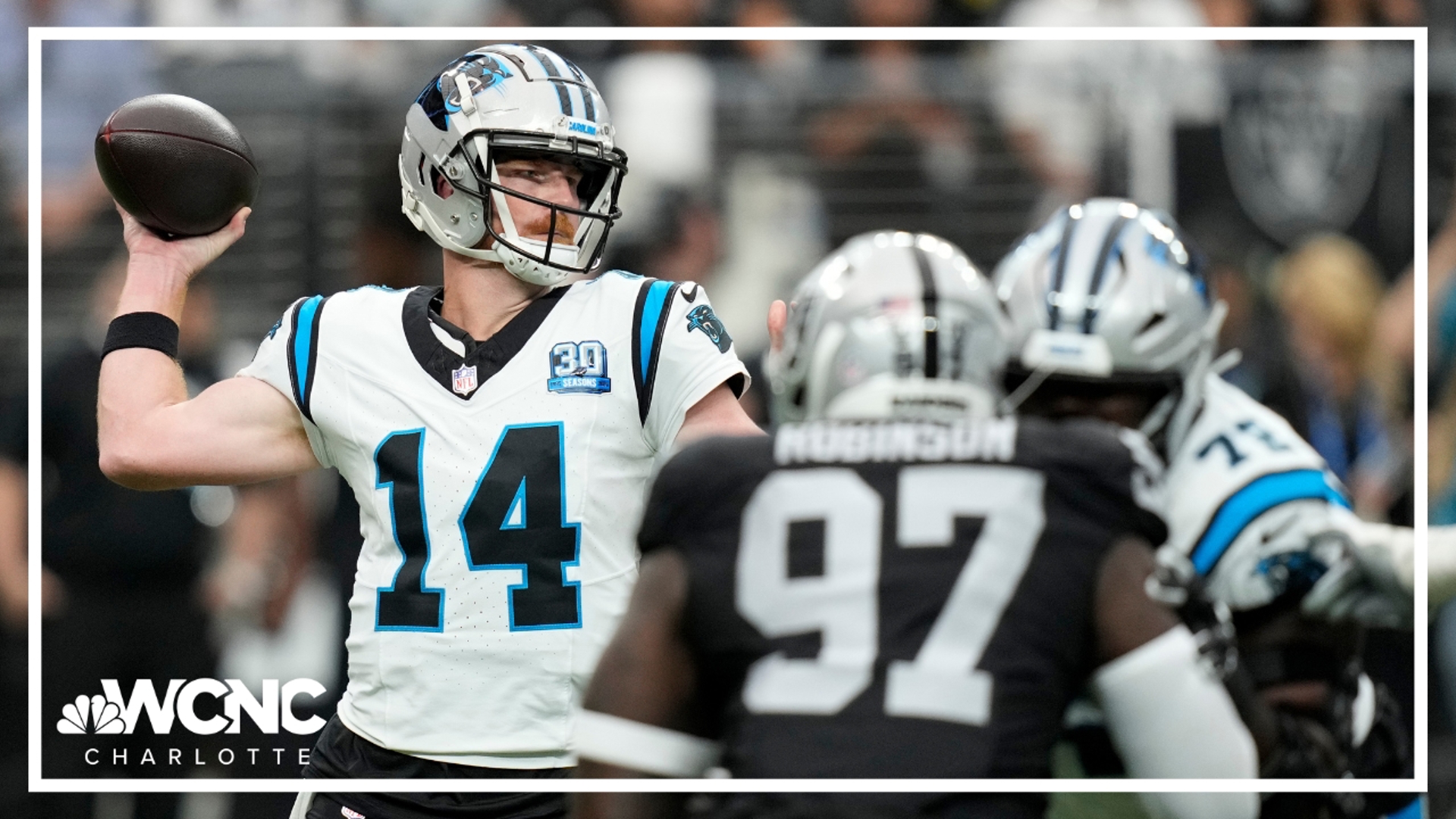 In Andy Dalton's first start of 2024, the Panthers dominated the Raiders. WCNC Charlotte's Nick Carboni and Locked On Panthers host Julian Council break it down.