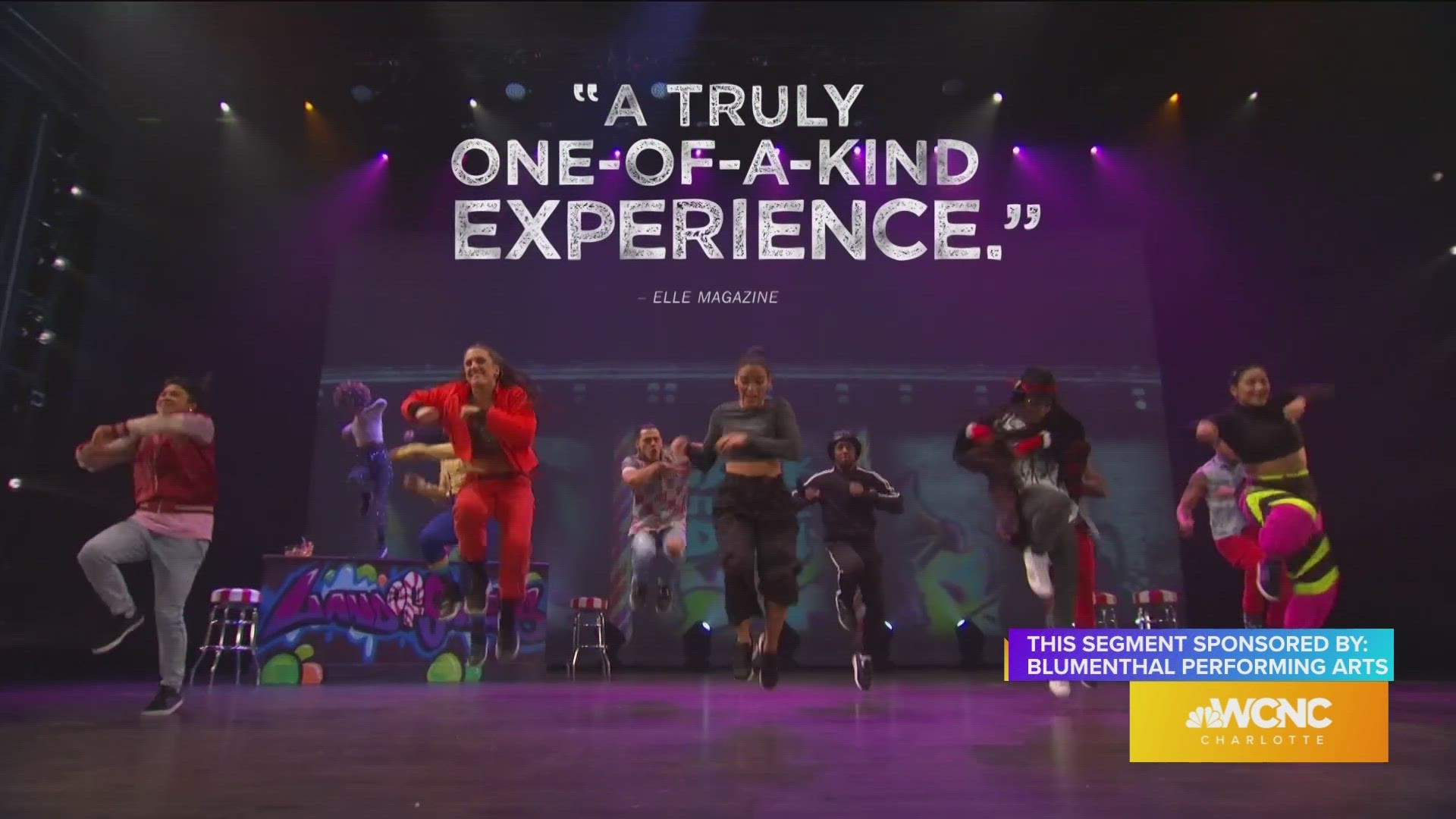 The Hip Hop Nutcracker on stage in Charlotte sponsored by Blumenthal