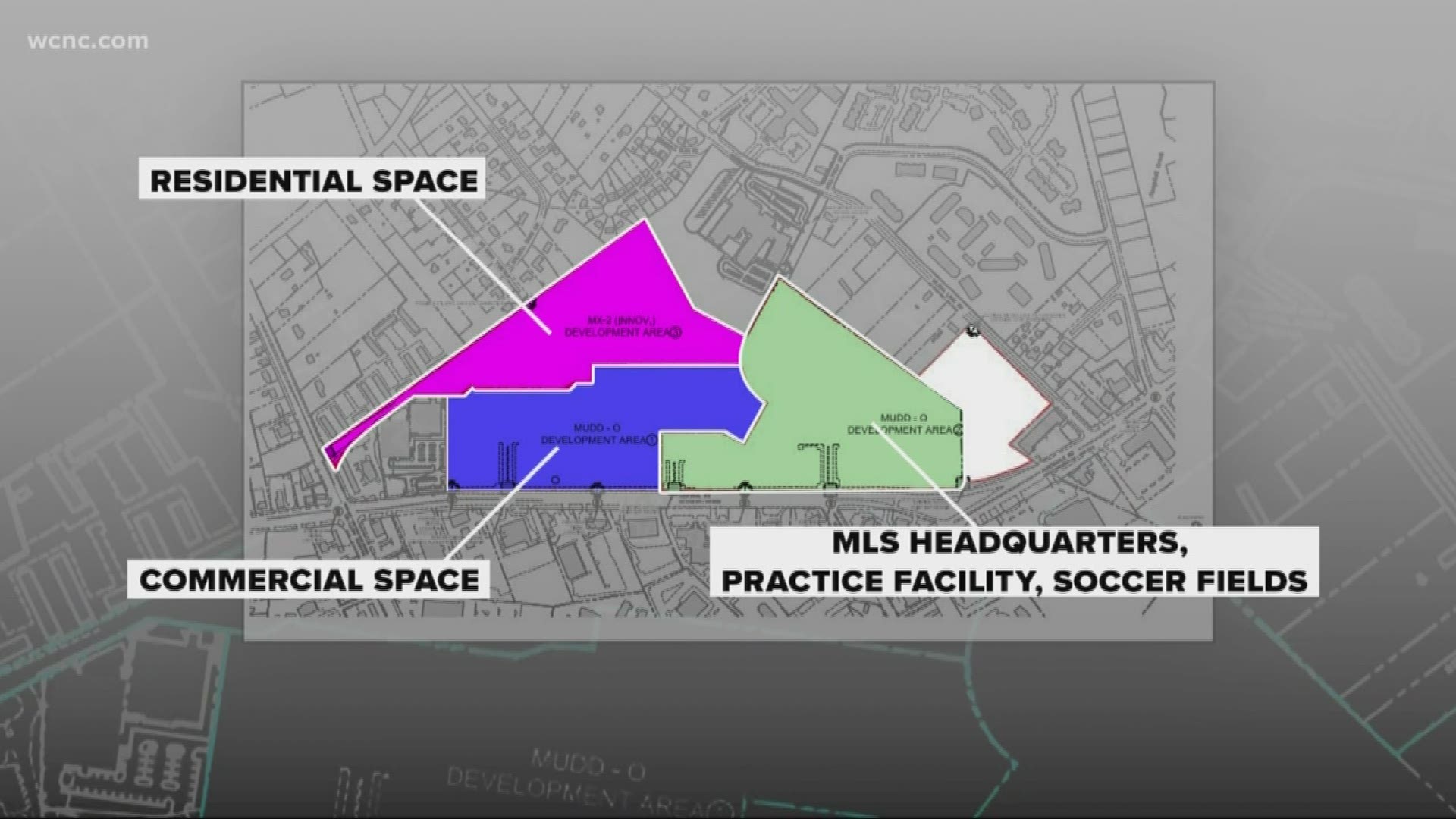 The 78-acre lot would be home to the new Major League Soccer team's headquarters, as well as soccer fields and commercial space.