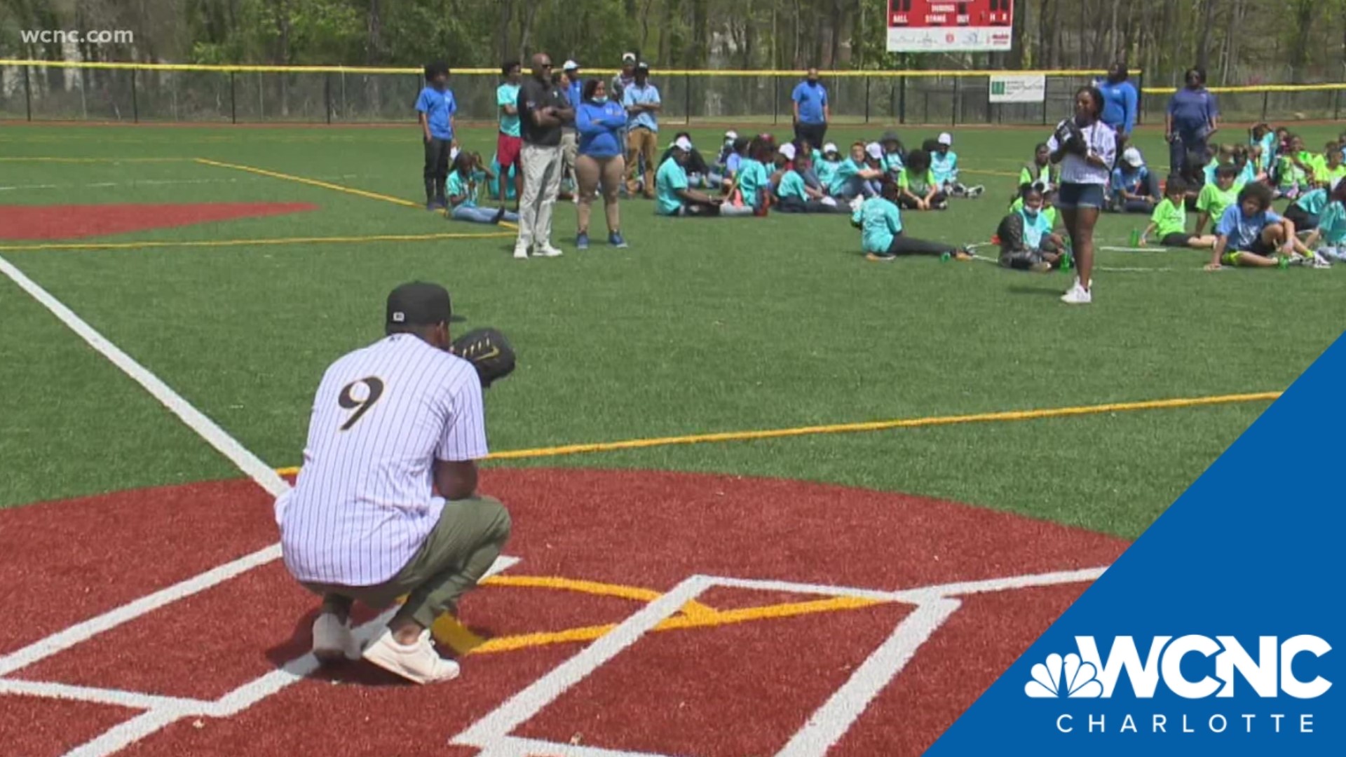 The team stopped by the Salvation Army Boys and Girls Club on Milton Road, helping them kick off their baseball program.