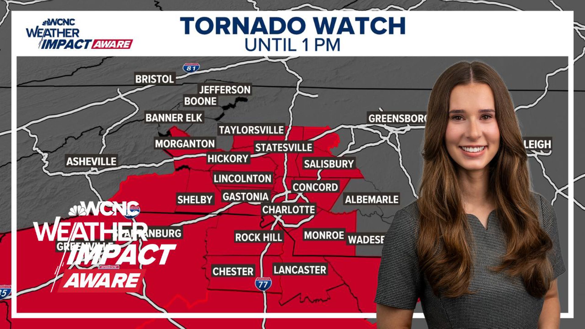 Tornado watch issued for Charlotte area ahead of strong storms Sunday