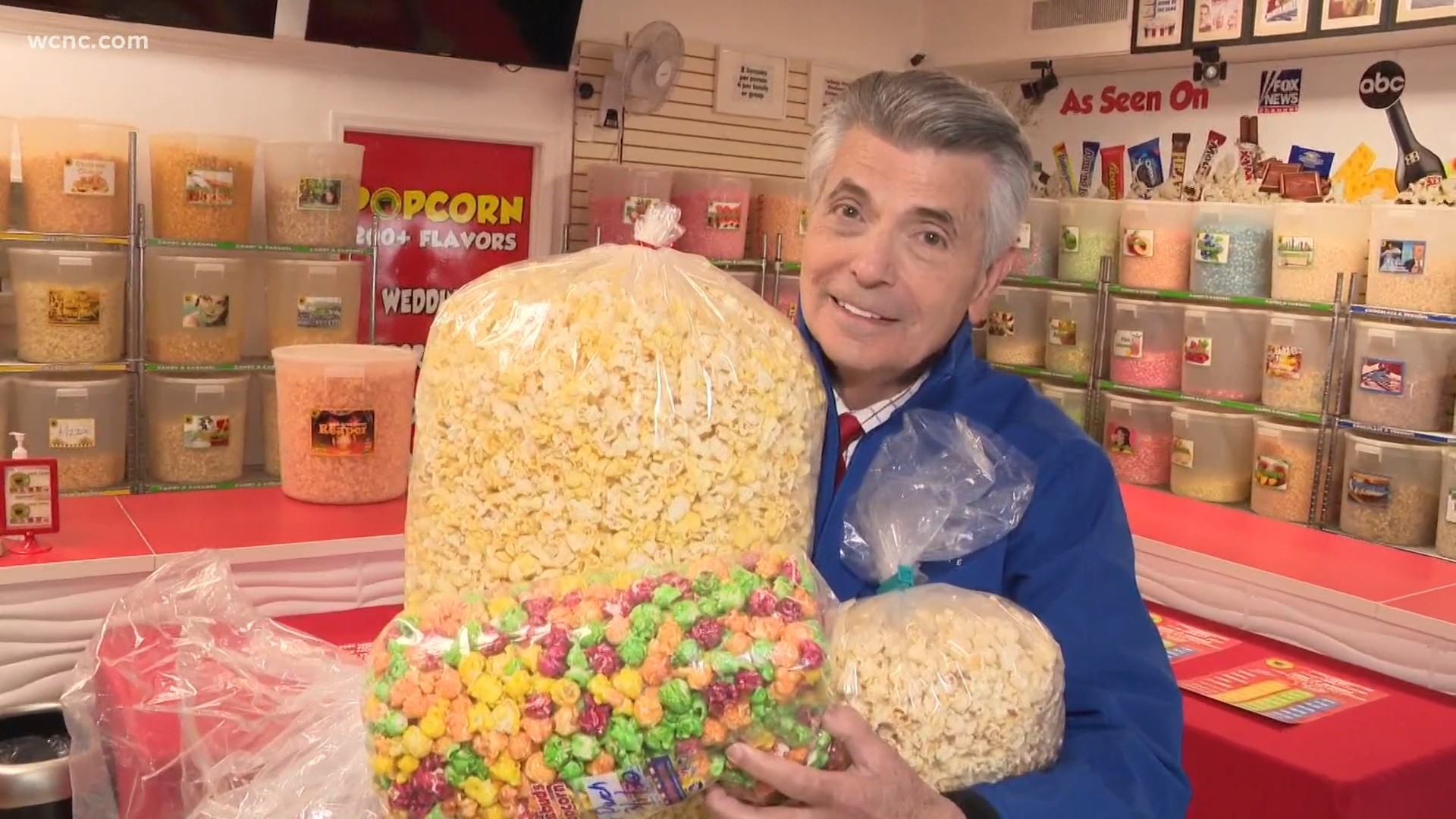 Larry Sprinkle goes searching for the best popcorn in the area!
