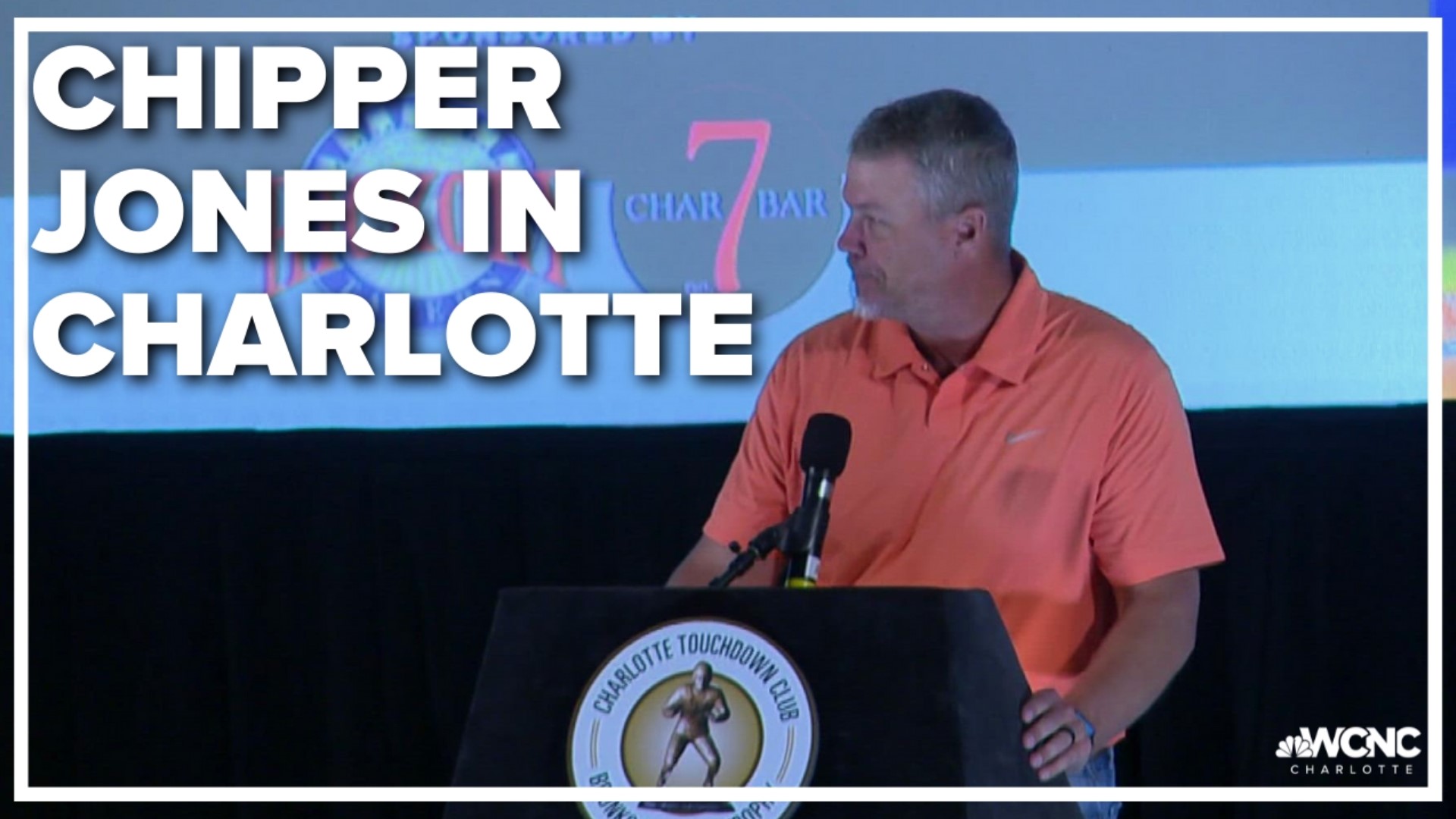 Braves legend Chipper Jones spoke in Uptown at the Charlotte Touchdown Club luncheon Wednesday.