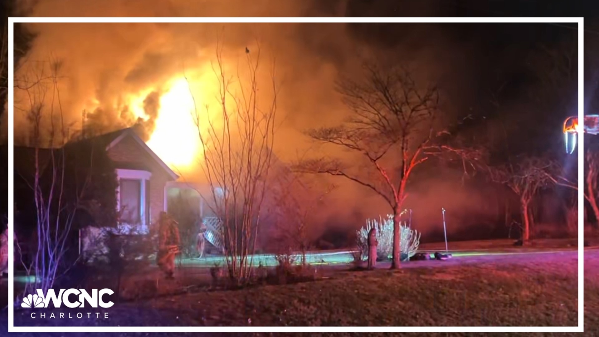 The fire happened on Pacer Lane in Marvin, NC.