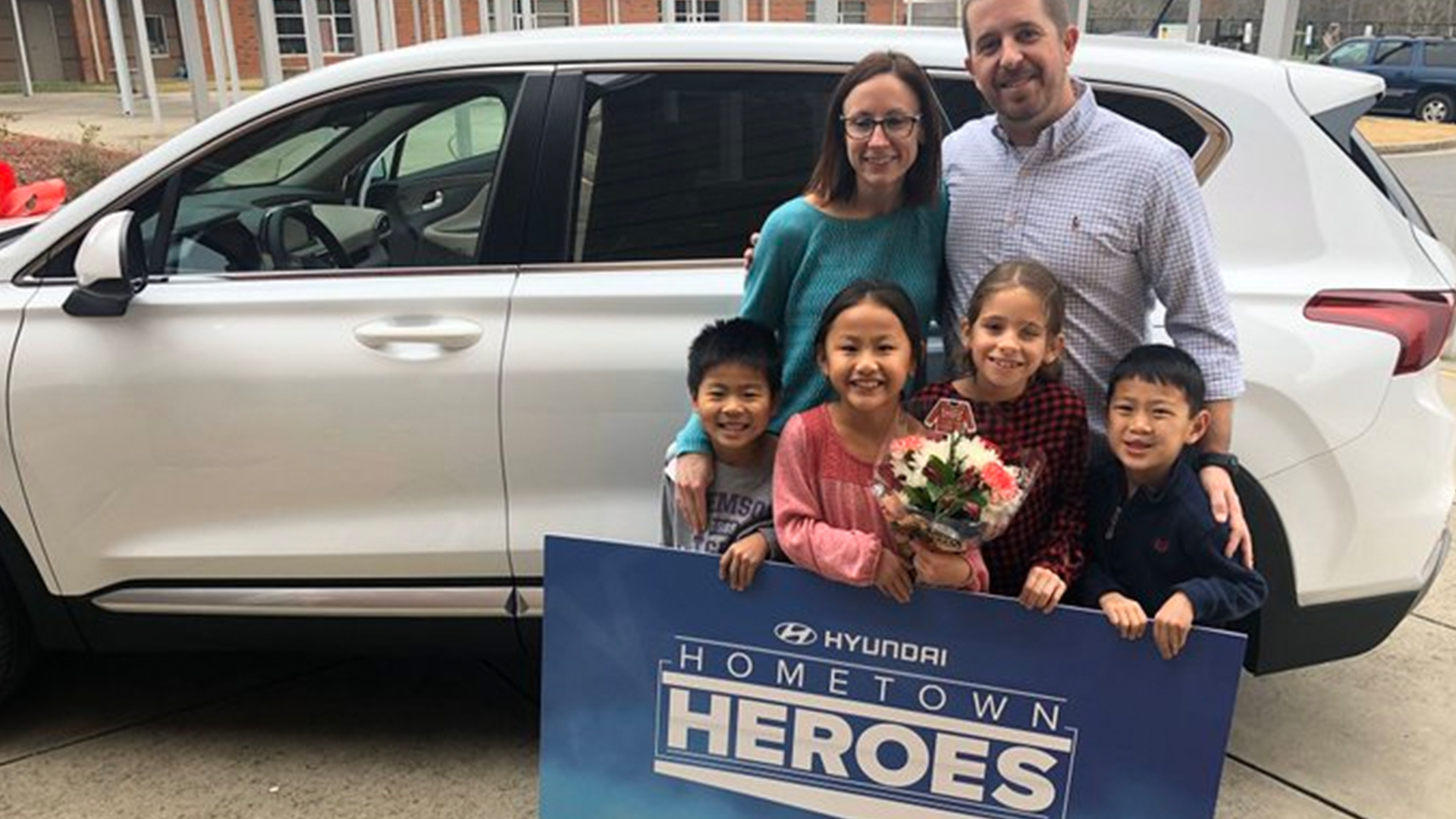 Beth York was awarded a Hyundai for her work at home and at school, where she teaches in Rock Hill.