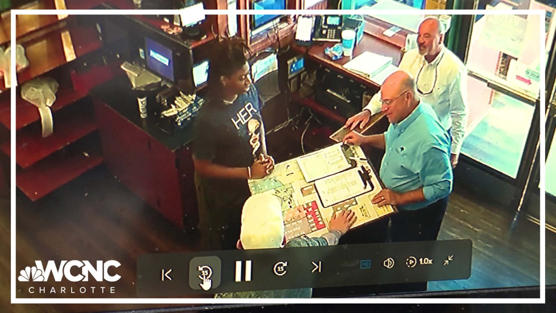 Dilworth Neighborhood Grille confirmed the appearance of the Carolina Panthers owner to WCNC Charlotte.