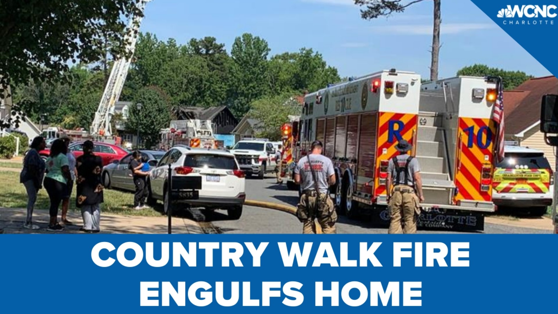 One person was hurt in a house fire in southeast Charlotte Tuesday afternoon, Charlotte firefighters said.