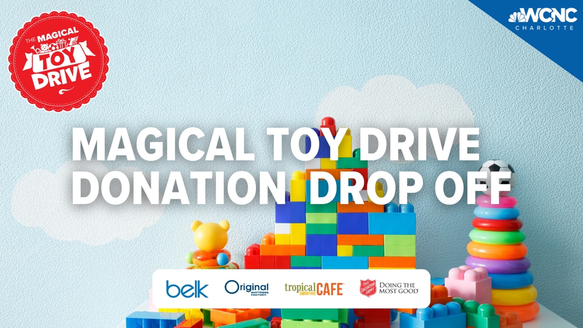 Donate a new, unwrapped toy to the Salvation Army's Magical Toy Drive at Belk Carolina Place on Saturday, Dec. 10, 2022 from 9am to 4pm.