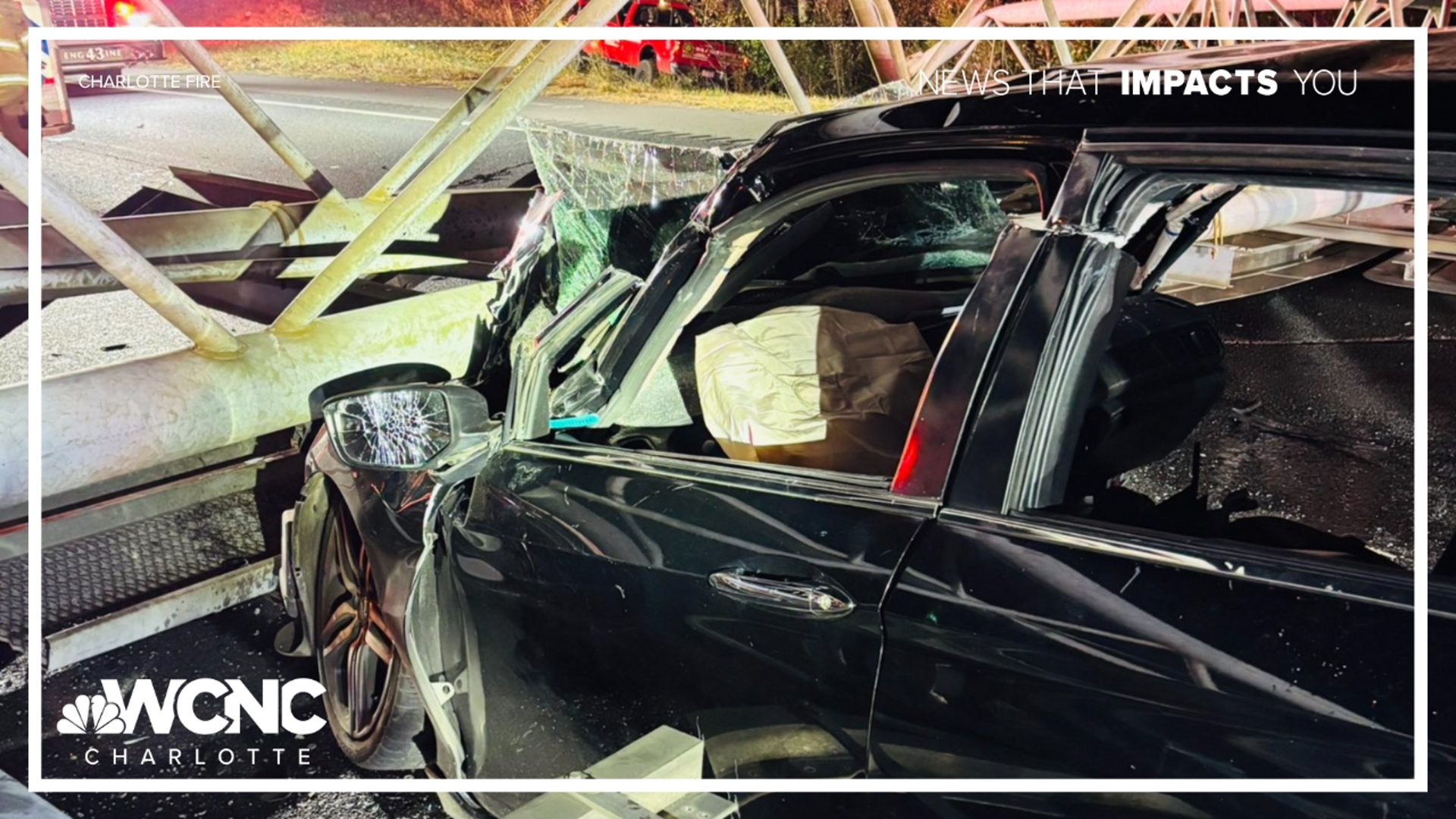 2 seriously injured after interstate sign collapse on I-77 South