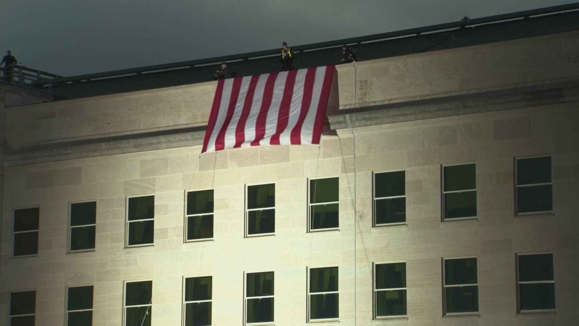 Never Forget 9/11: American Flag unfurled at the Pentagon