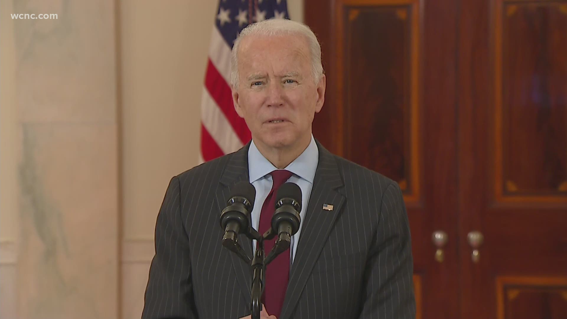 President Biden addressed the nation on Monday afternoon.