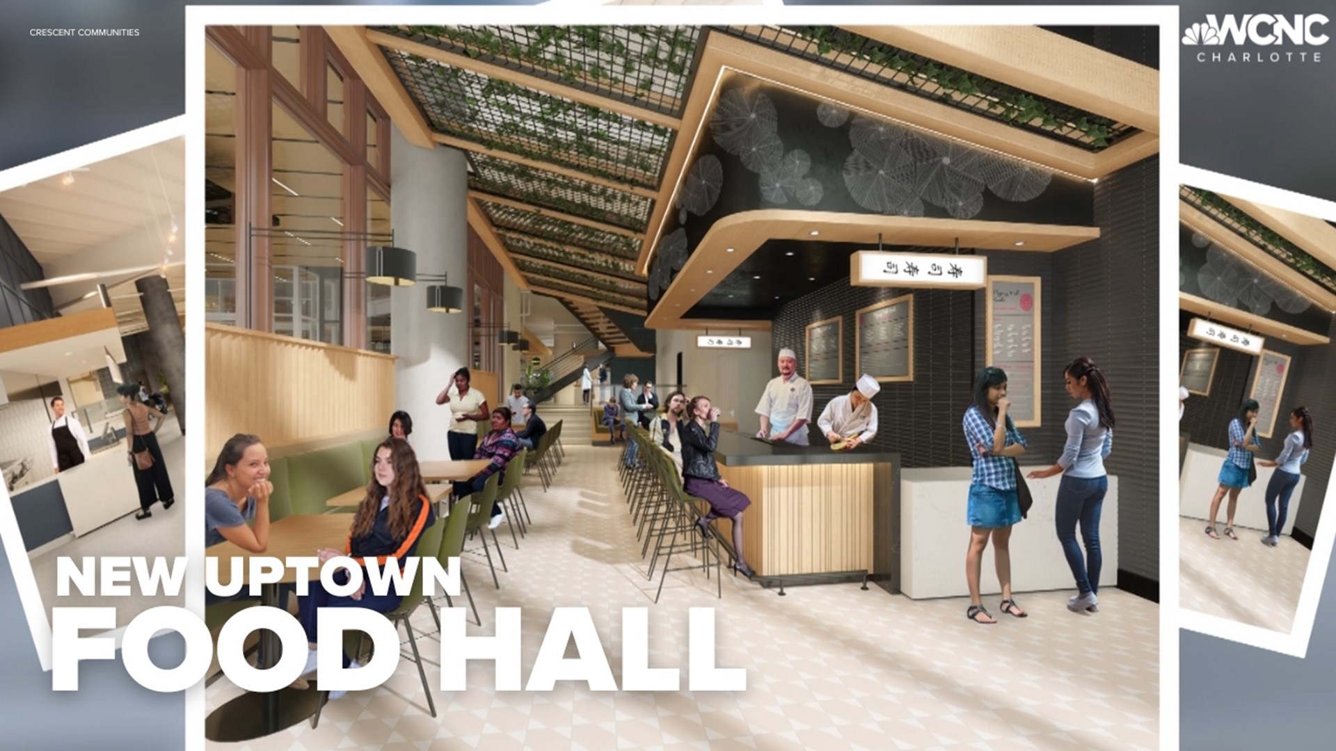 A new food hall will open at the corner of Trade and Tryon by the end of the year.