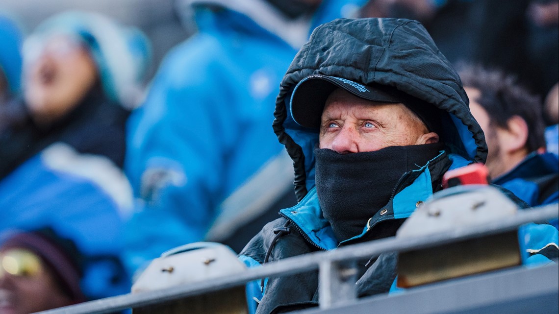 Lions face Panthers in coldest game in Bank of America Stadium history