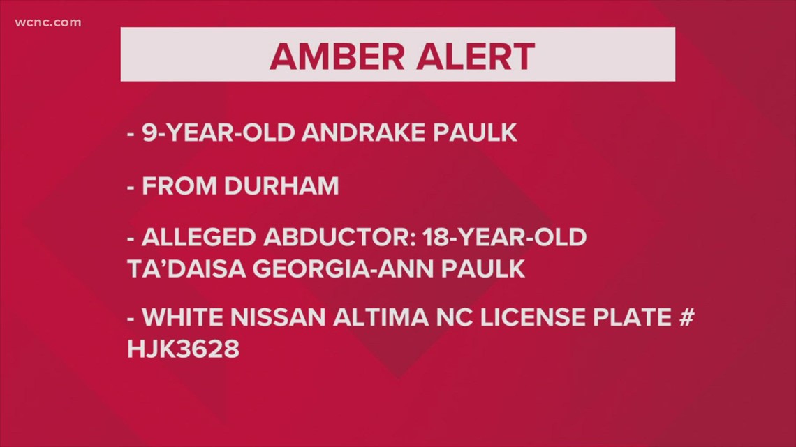 Amber Alert issued for 9-year-old Durham boy
