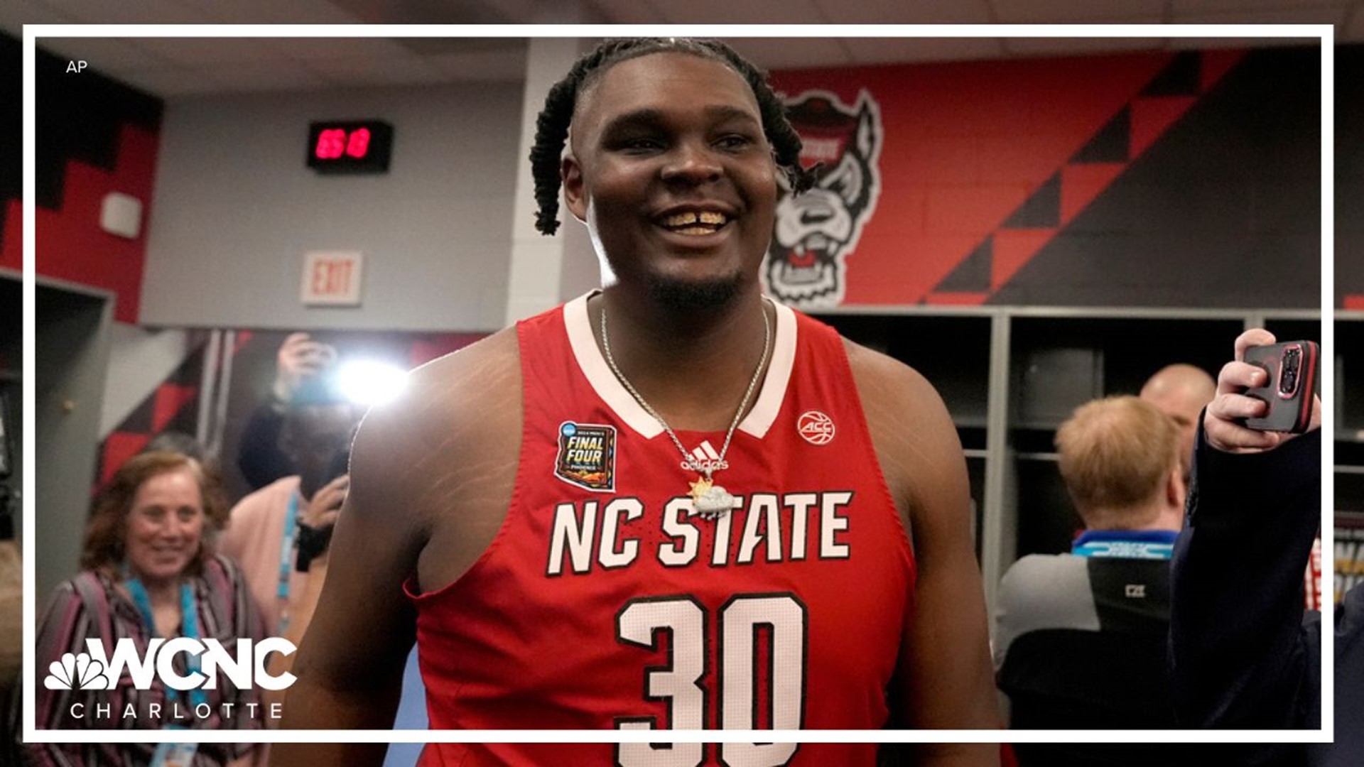 NC State's men's basketball player, DJ Burns, has been a big part of the Pack's success this tournament. His parents want him to enjoy the big stage this weekend.