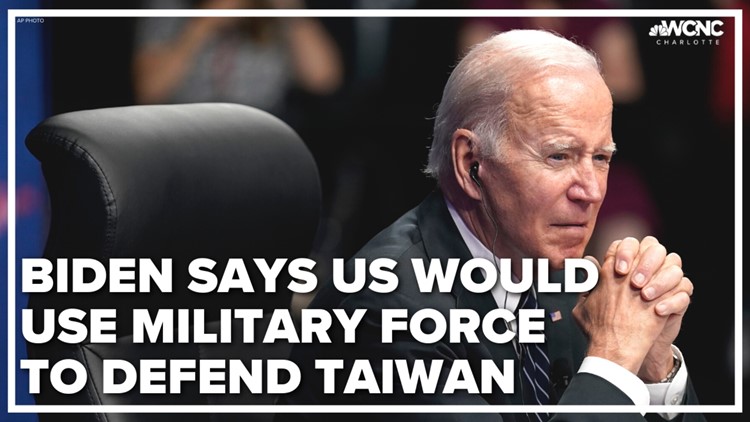 Biden says U.S. would use military force to defend Taiwan