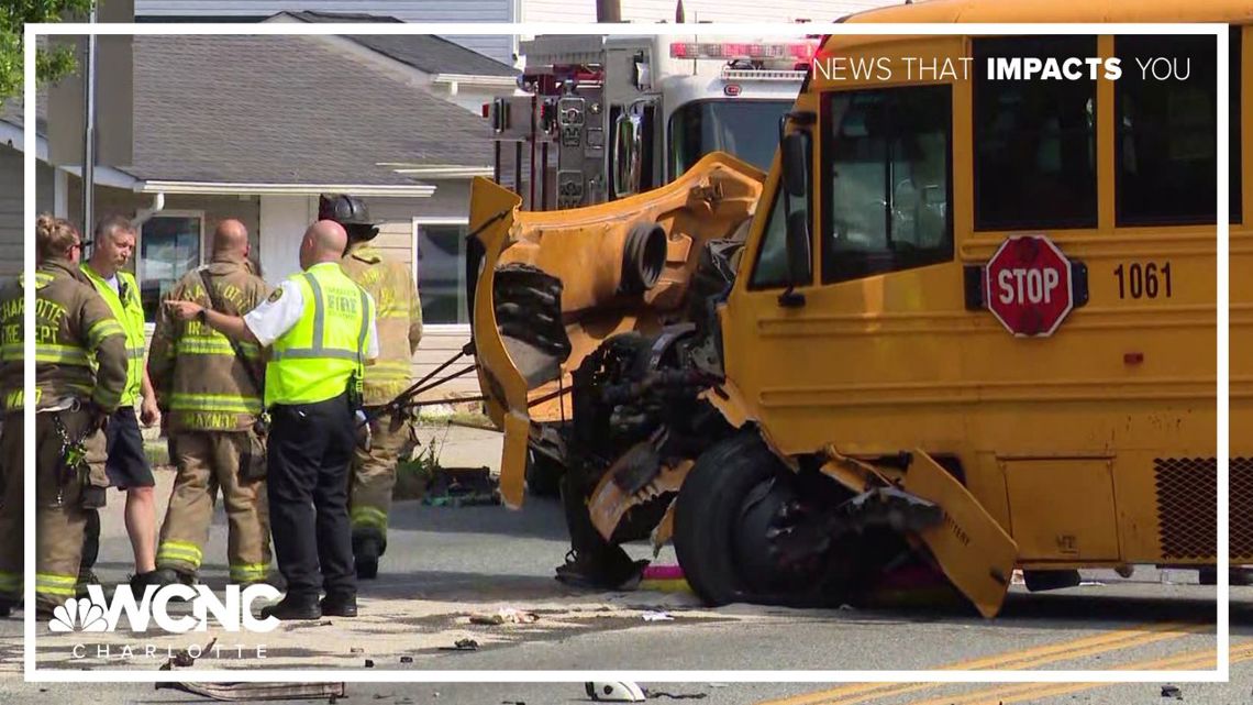 School bus crash shuts down Beatties Ford Road