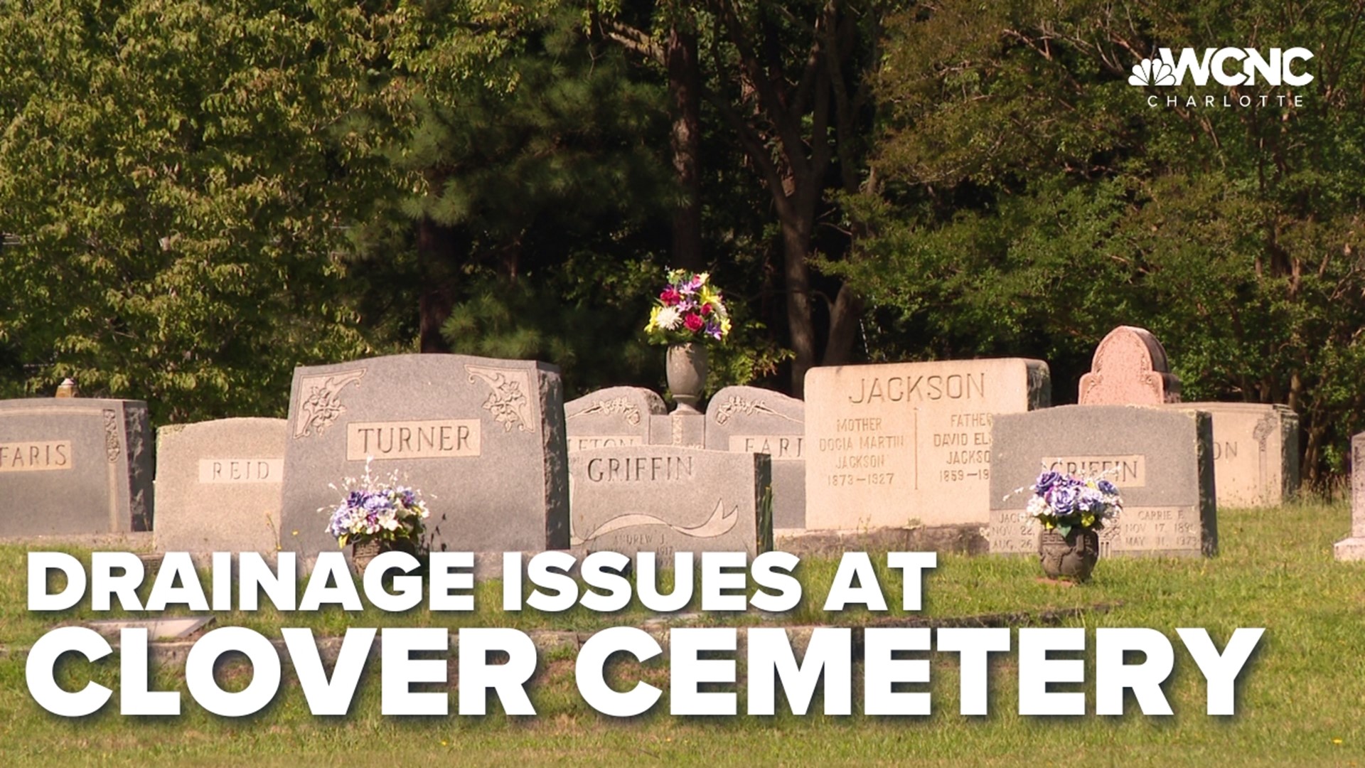 A local family says drainage issues are causing grave markers to move at the Woodside Cemetery.