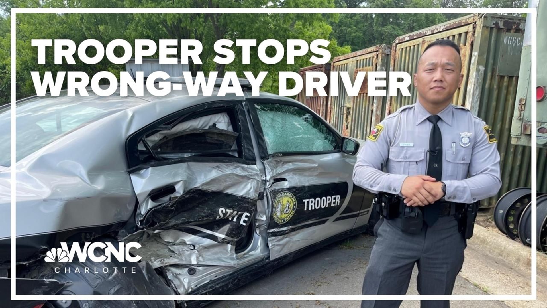 Trooper Cody Thao says he didn't even have time to think when he turned his car sideways to stop a wrong-way driver who was speeding down I-40 in Johnston County.