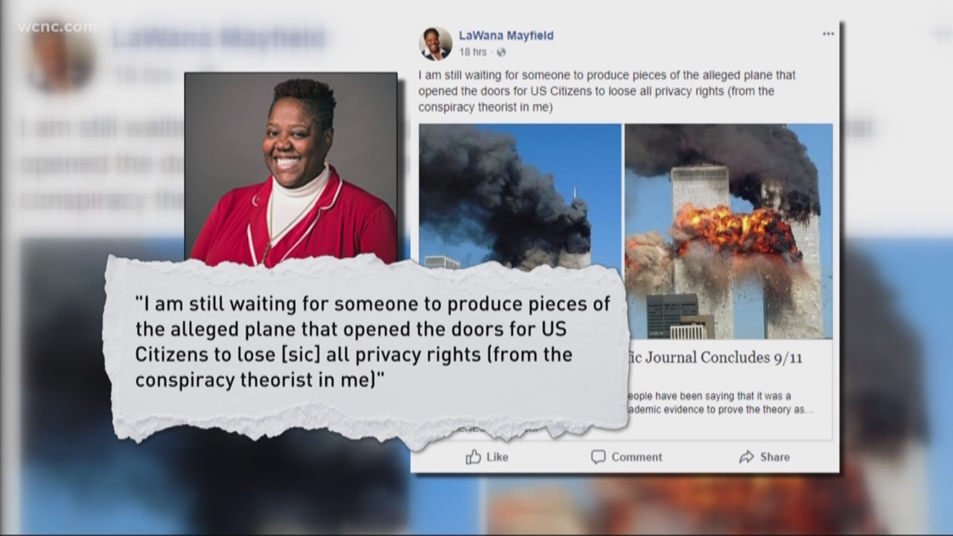 Charlotte city council member questioning 9/11