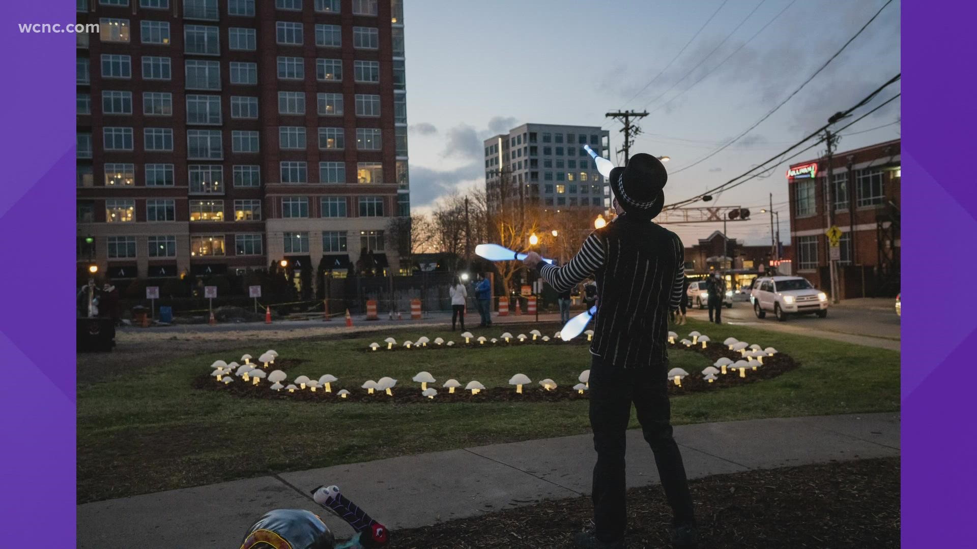 The artwork will be illuminated at dusk each night to create a magical interactive experience in South End.