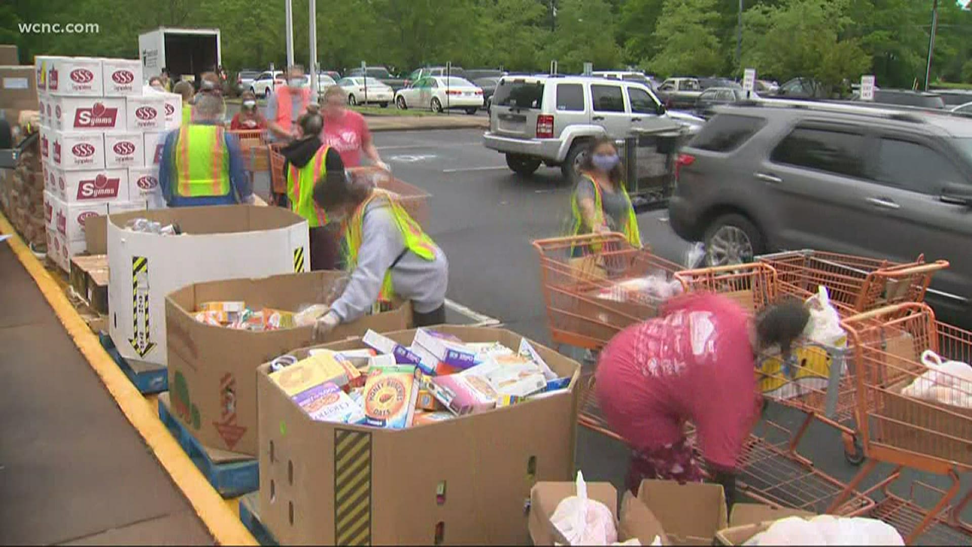 Just two weeks after a record-breaking turnout at a food pantry in Monroe, churchgoers were at it again in Waxhaw.