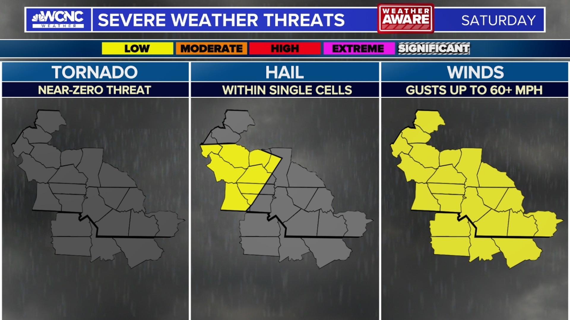 Thunderstorms possible Charlotte, NC weekend weather