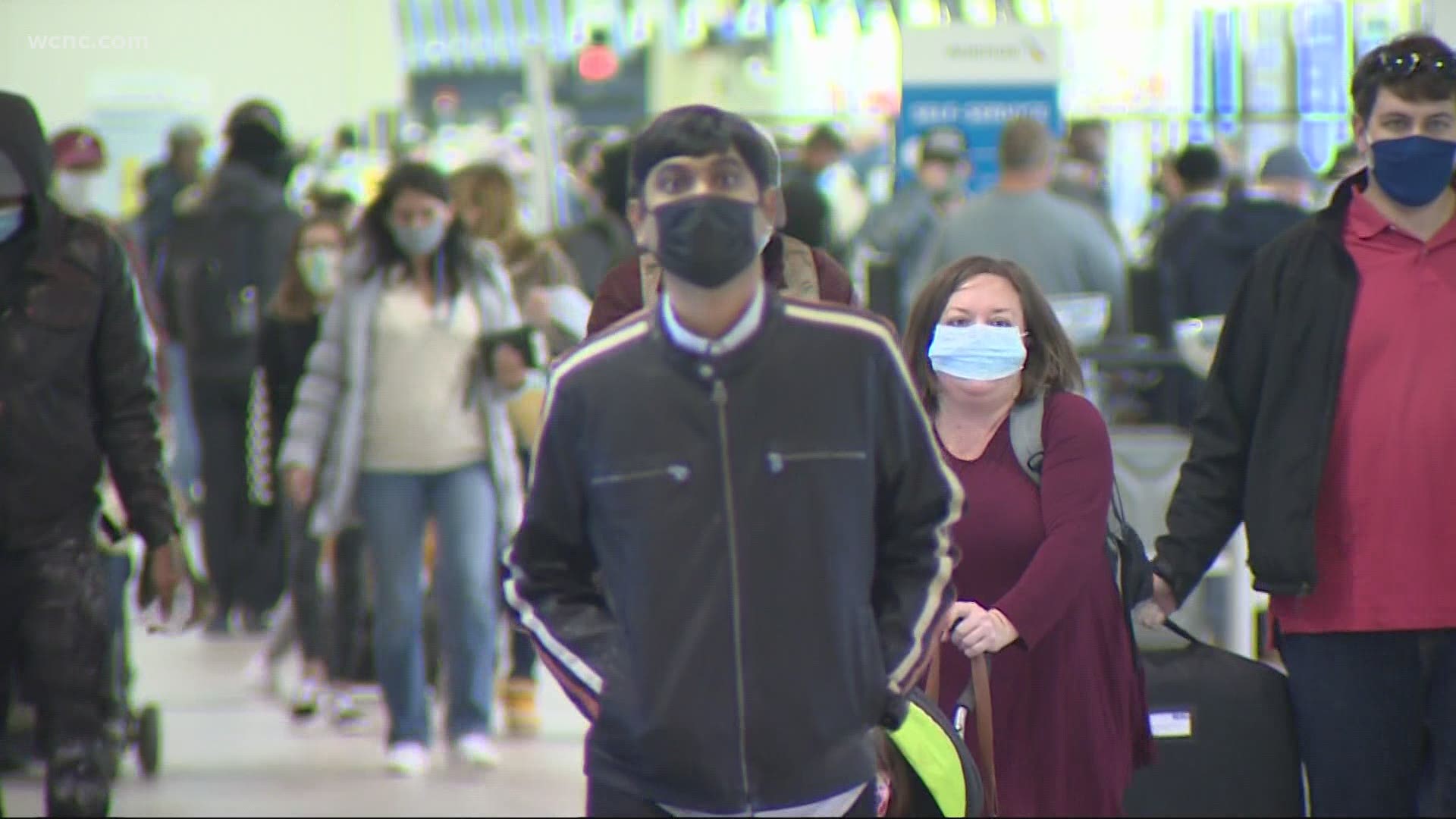 Airports like Charlotte Douglas have seen big crowds and little social distancing, despite warnings from health officials.