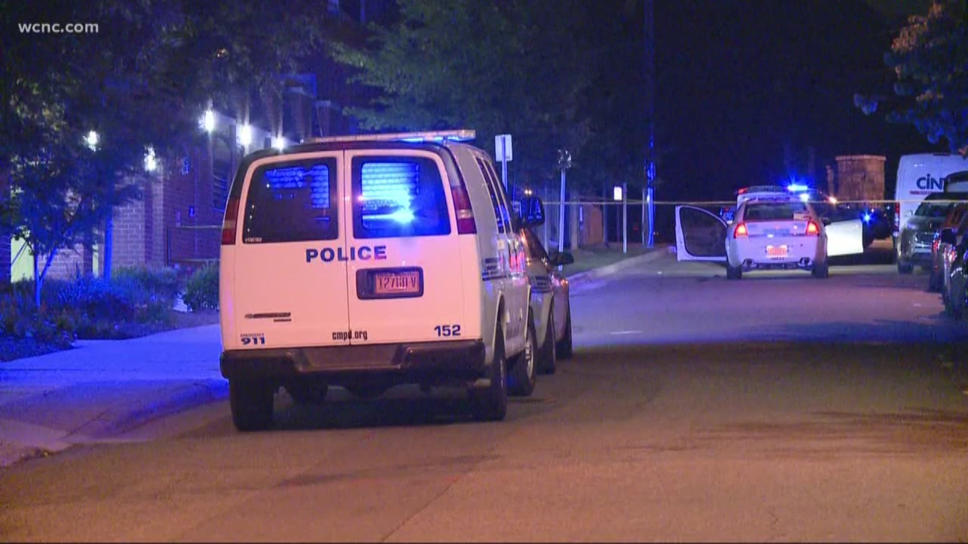 One person was taken to the hospital after being shot on Cedar Street in uptown Charlotte.