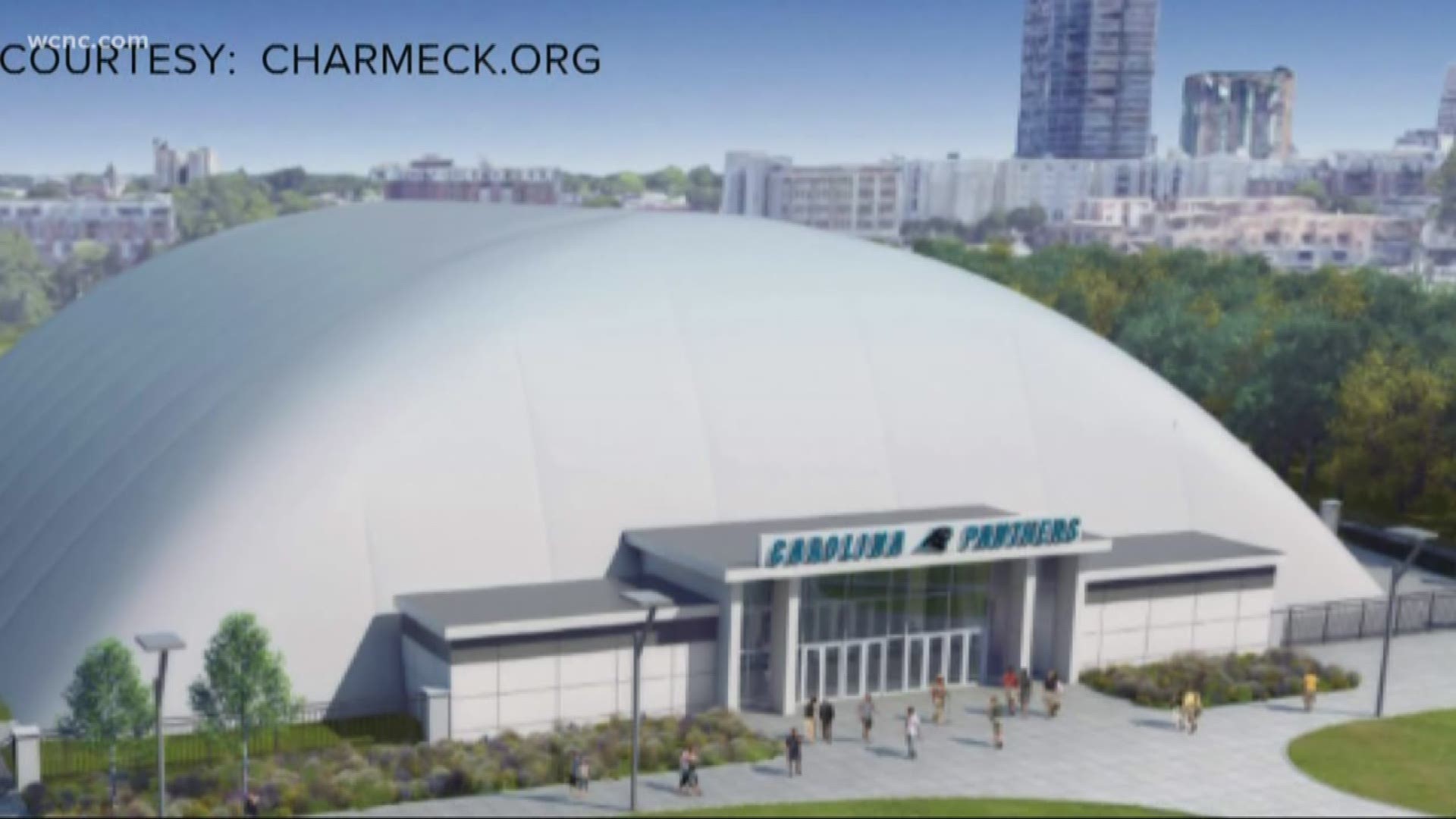 The new domed facility will allow the Panthers to practice no matter what the weather.