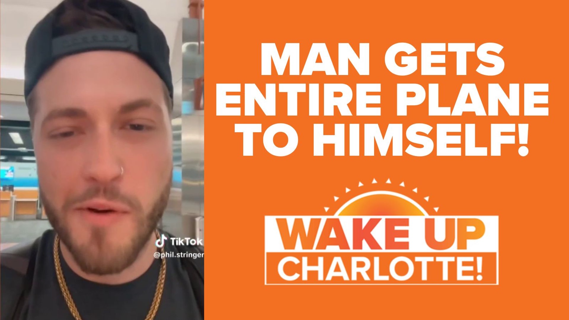 A man was the only passenger on his flight to Charlotte after an 18-hour delay. What happened next has taken over TikTok.