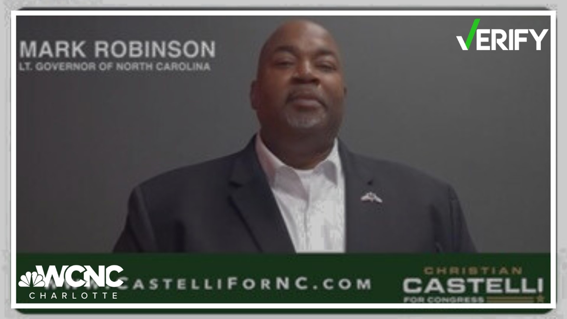 The video and the post claim North Carolina Lieutenant Governor Mark Robinson is also supporting Christian Castelli's Campaign for the United States Congress.