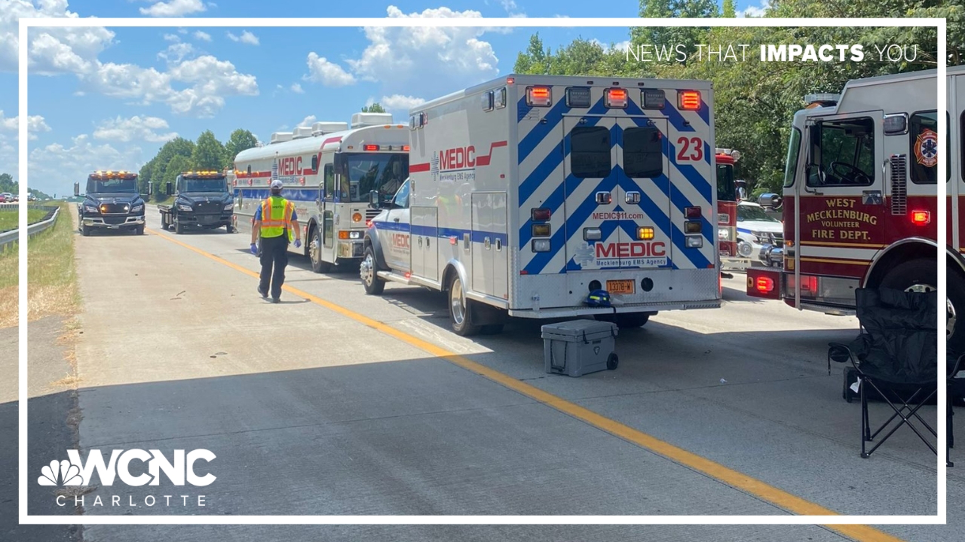 Medic said the crash claimed six lives and sent a person to the hospital.