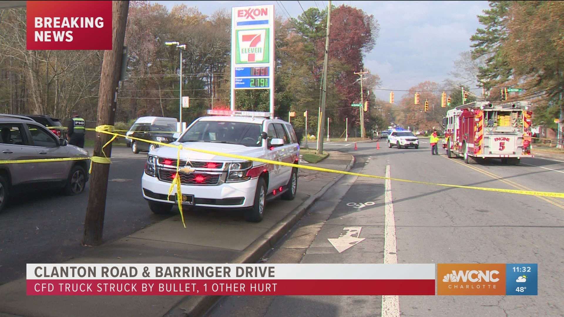 The vehicles were sprayed by bullets on  Clanton Road near Barringer drive Monday morning. One person had minor injuries.
