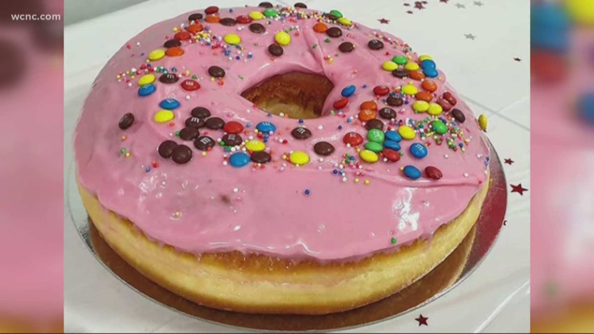 Costco is selling a giant 2-pound doughnut covered with pink frosting and  M&M's 