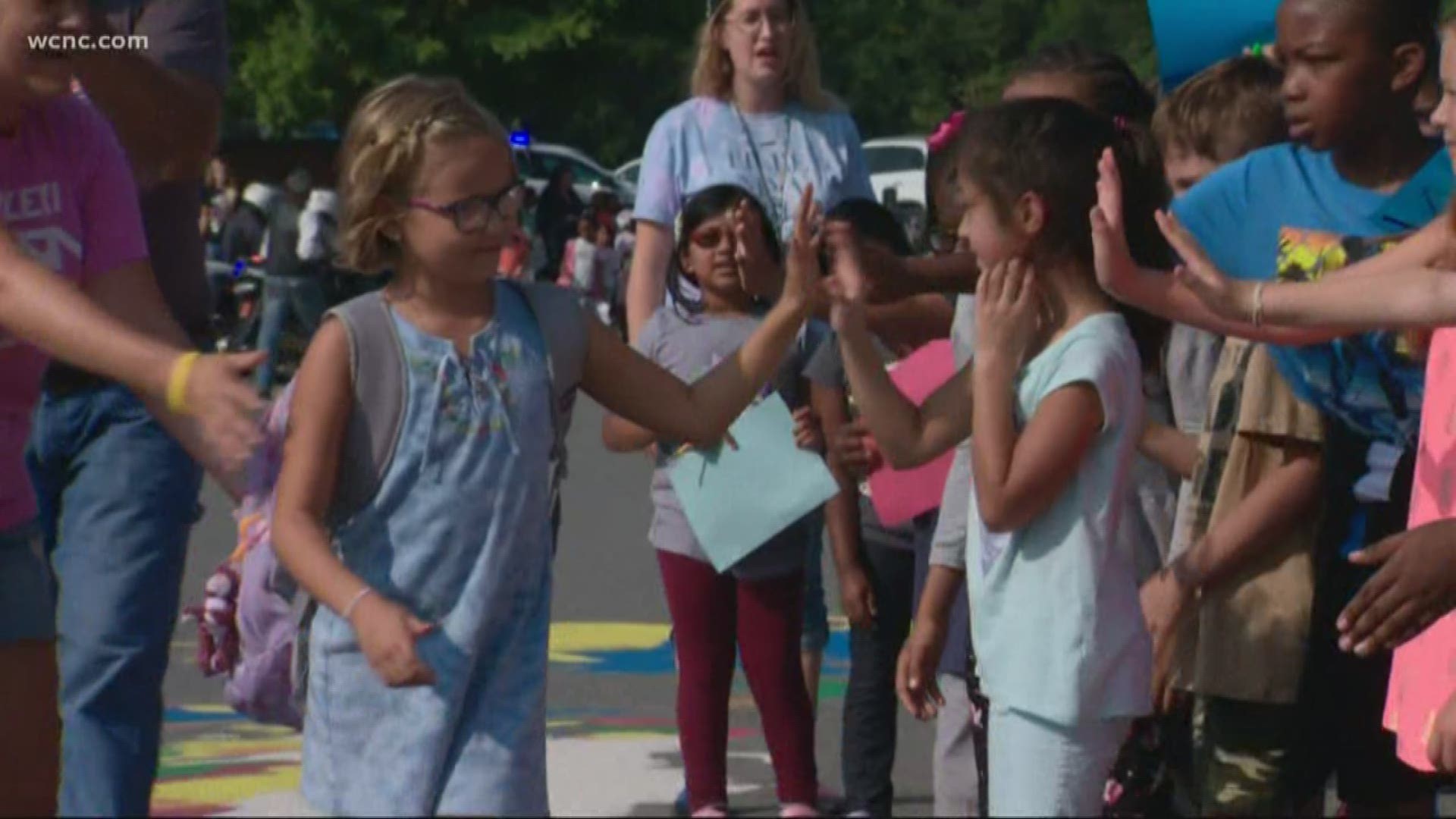 With sirens and lights leading the way, students at Patriots Elementary School in Concord waited outside for the guest of honor, Lexi Cunningham.