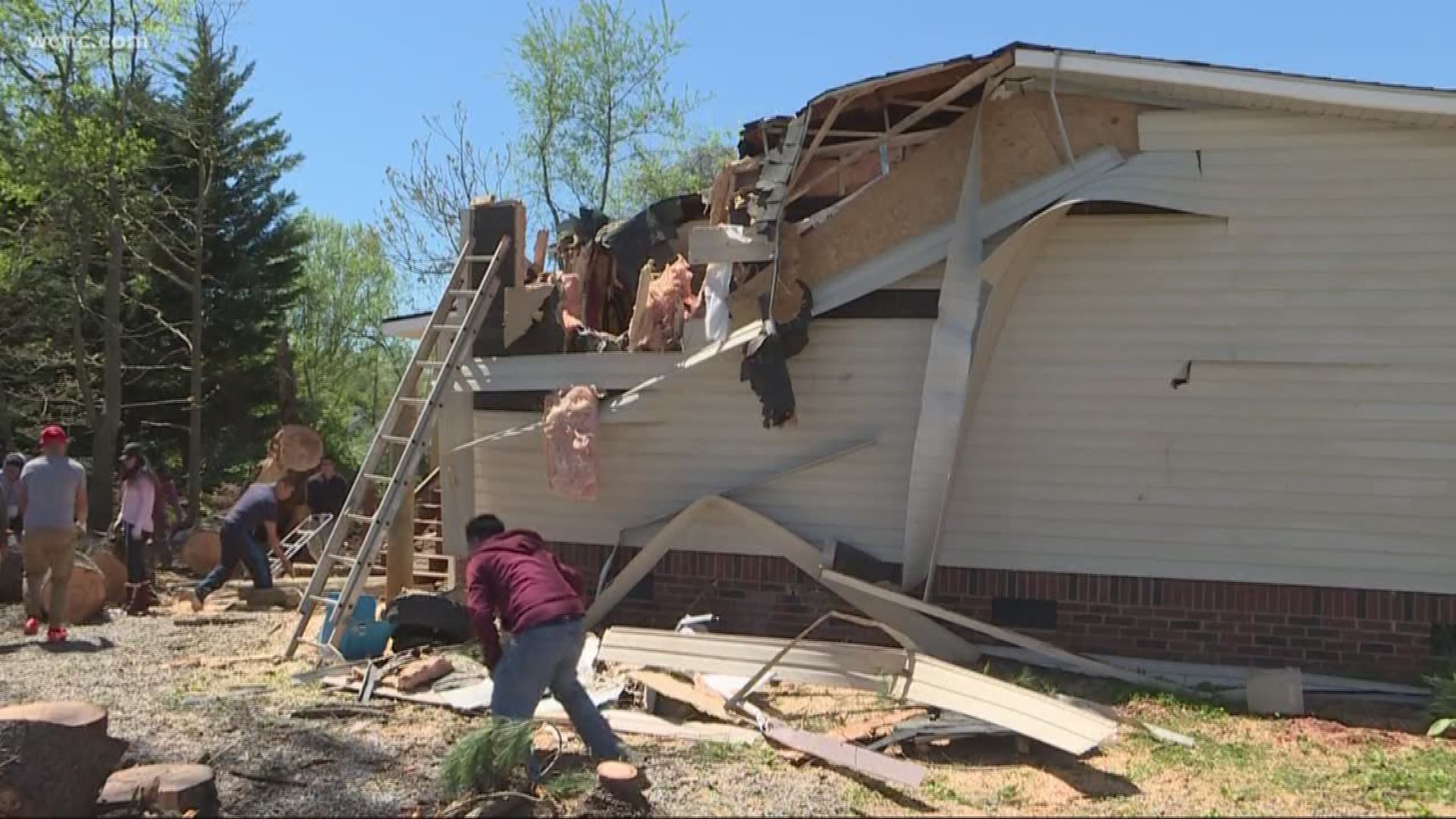 Wind toppled over trees causing them to snap power lines and slam onto streets. Roads throughout the Carolinas from downtown Morganton to Greensboro were shut down.