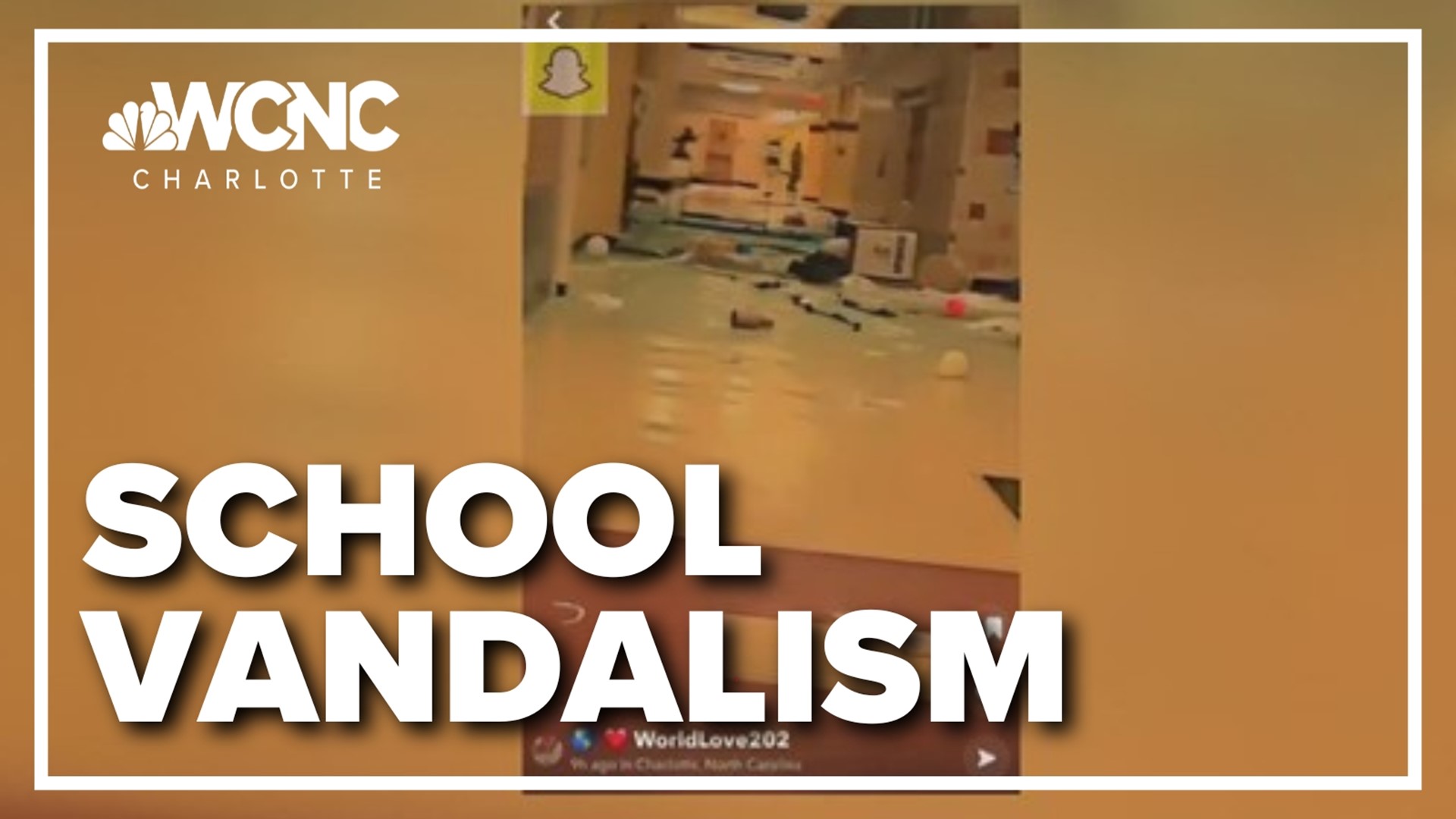 A video on Snapchat showed damage inside Mallard Creek High School with trash scattered all over the building.