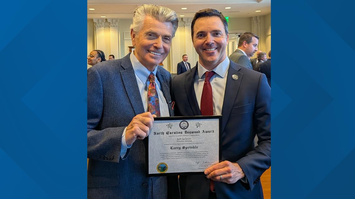 Larry Sprinkle receives North Carolina Dogwood Award