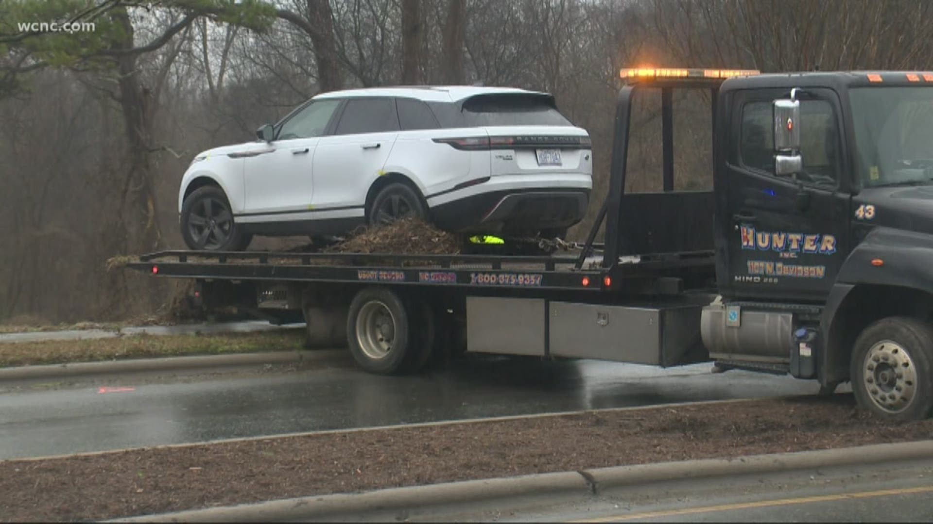 Charlotte-Mecklenburg Police are investigating a homicide after two people were found dead inside a car down an embankment in north Charlotte Saturday morning.