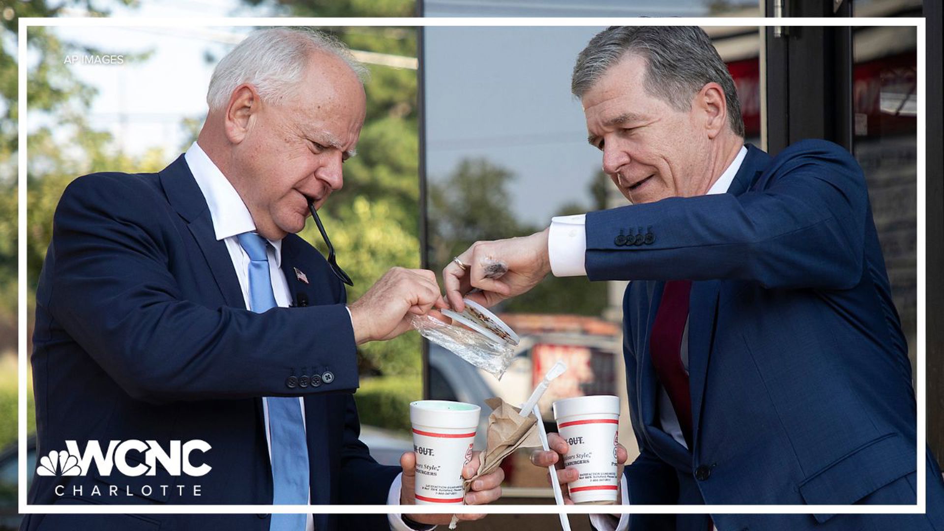 Minnesota Gov. Tim Walz made his first campaign trip to North Carolina Thursday and he was treated to a Tar Heel State favorite: a Cook Out milkshake.