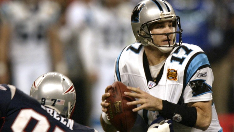 Jake Delhomme's longest Super Bowl TD pass  The Super Bowl is one week  from today. So a timely reminder that the longest TD pass in history  belongs to former Panthers QB